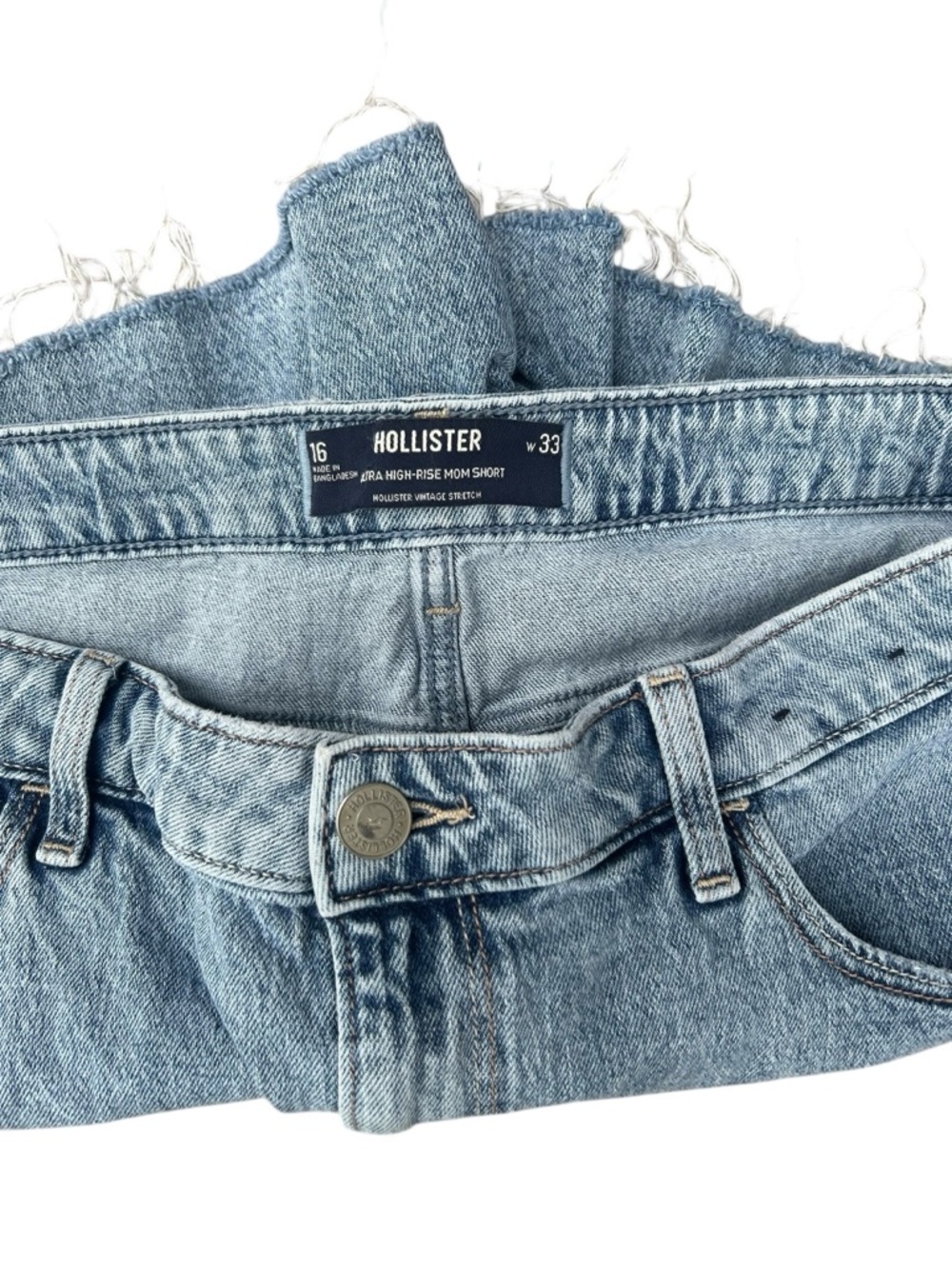 Hollister Ultra High Rise Mom Short Distressed Size 16 - Picture 3 of 3